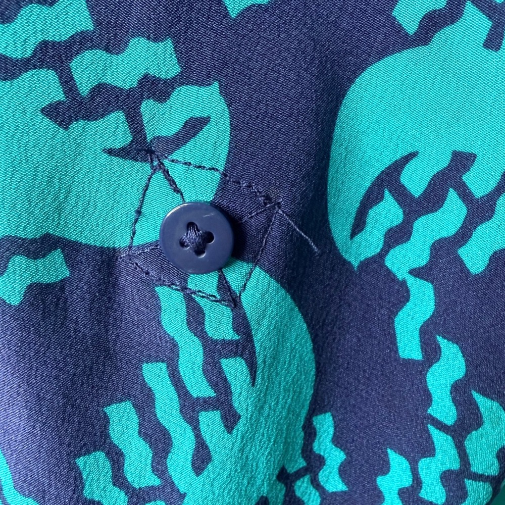 Diane von Furstenberg Deandra Dress Women 10 Teal Blue 100% Silk DVF - Picture 6 of 16
